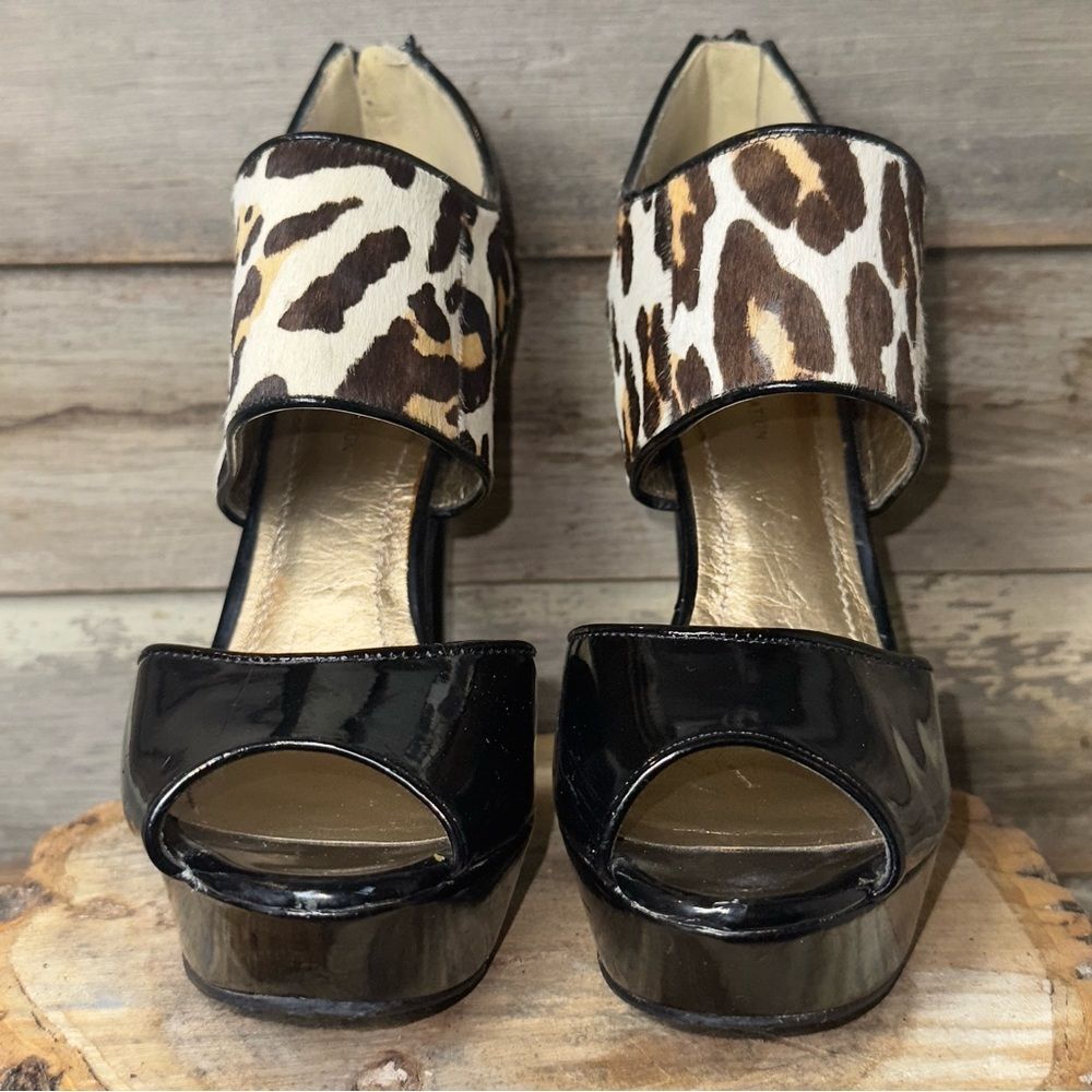 Bcbgeneration Black And Cheetah Patent Leather Pl… - image 2